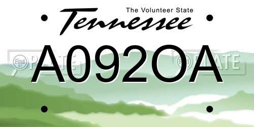 A092OA Tennessee License Plate
