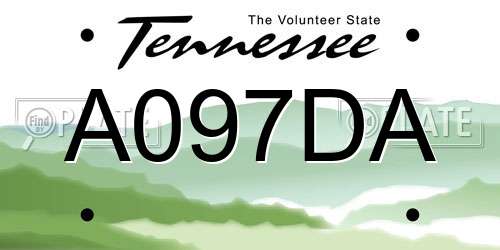 A097DA Tennessee License Plate
