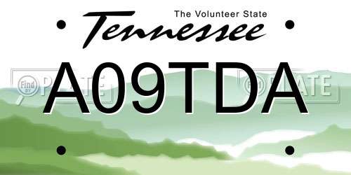 A09TDA Tennessee License Plate
