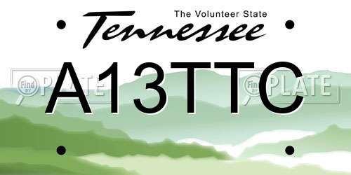 A13TTC Tennessee License Plate