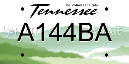 A144BA Tennessee License Plate