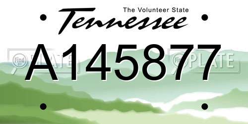A145877 Tennessee License Plate