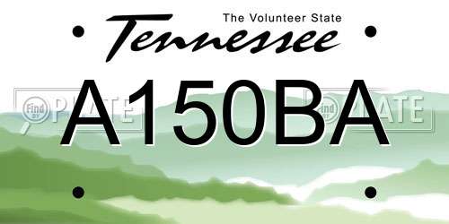 A150BA Tennessee License Plate