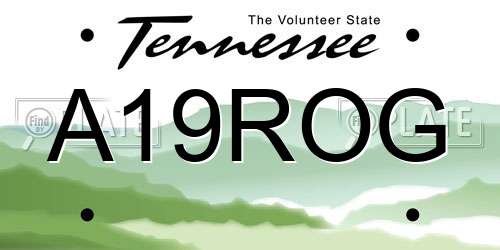 A19ROG Tennessee License Plate
