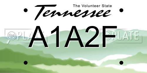 A1A2F Tennessee License Plate
