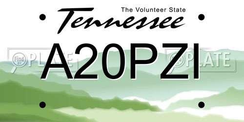 A20PZI Tennessee License Plate