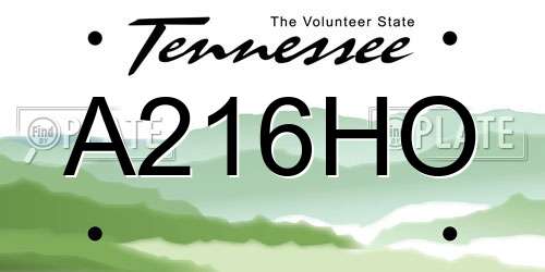 A216HO Tennessee License Plate