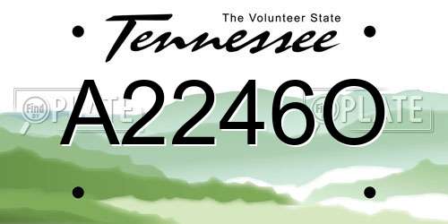 A2246O Tennessee License Plate