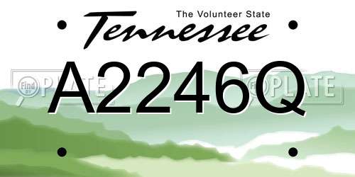 A2246Q Tennessee License Plate