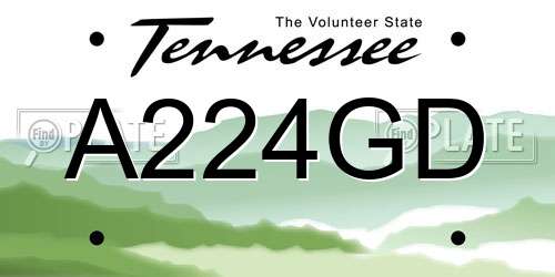 A224GD Tennessee License Plate