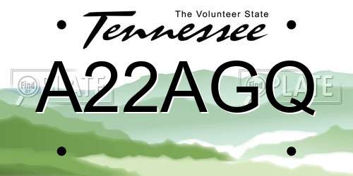 A22AGQ Tennessee License Plate