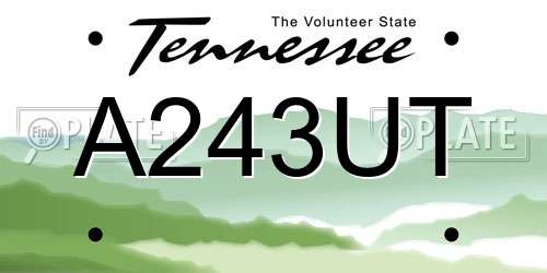 A243UT Tennessee License Plate