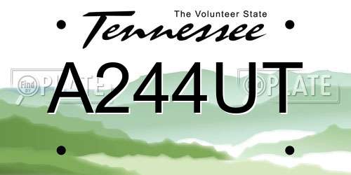 A244UT Tennessee License Plate