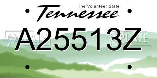 A25513Z Tennessee License Plate