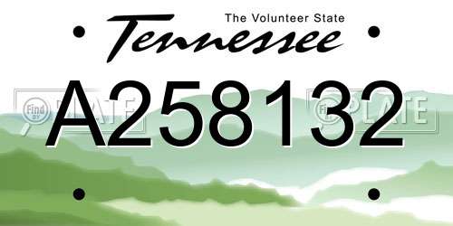 A258132 Tennessee License Plate