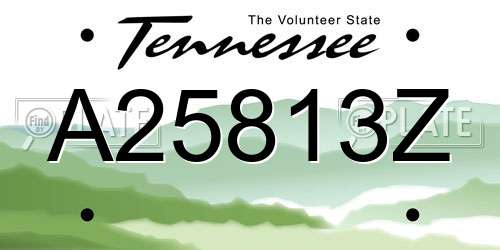 A25813Z Tennessee License Plate