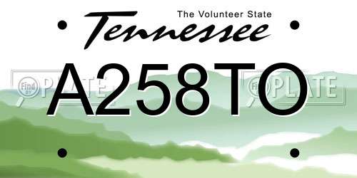 A258TO Tennessee License Plate