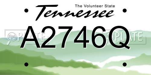 A2746Q Tennessee License Plate