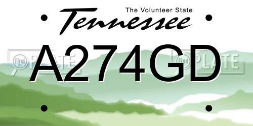 A274GD Tennessee License Plate
