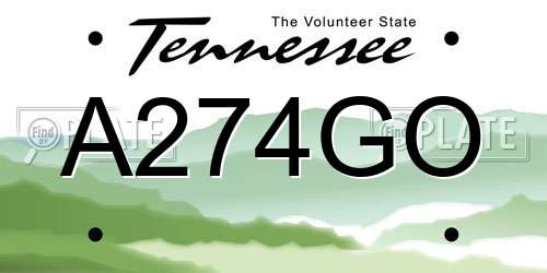 A274GO Tennessee License Plate