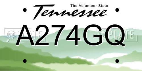 A274GQ Tennessee License Plate