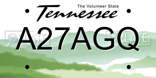 A27AGQ Tennessee License Plate