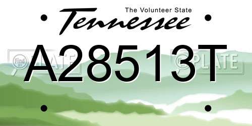 A28513T Tennessee License Plate