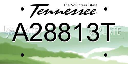 A28813T Tennessee License Plate