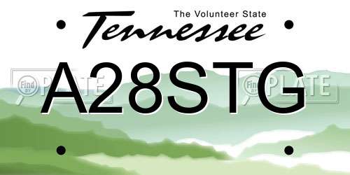 A28STG Tennessee License Plate