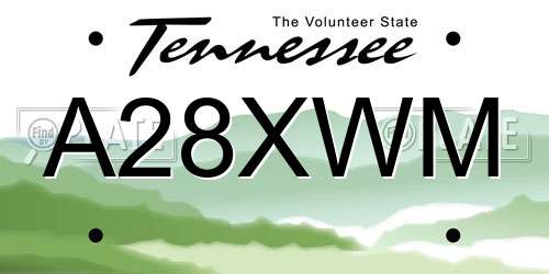 A28XWM Tennessee License Plate