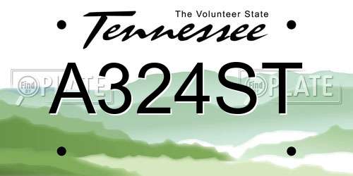 A324ST Tennessee License Plate