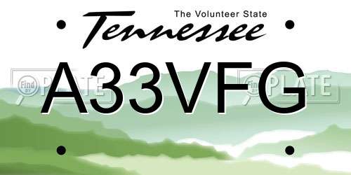 A33VFG Tennessee License Plate