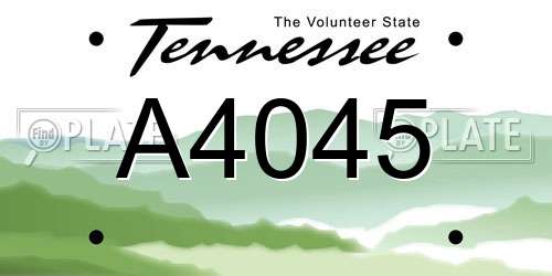 A4045 Tennessee License Plate