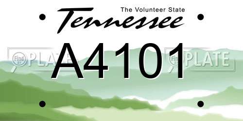 A4101 Tennessee License Plate