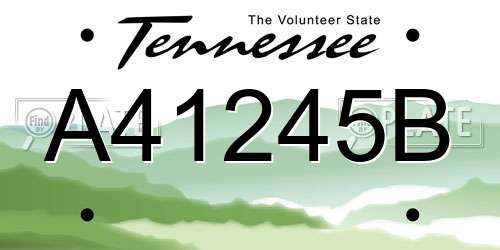 A41245B Tennessee License Plate