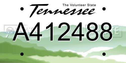 A412488 Tennessee License Plate