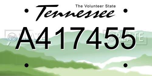 A417455 Tennessee License Plate