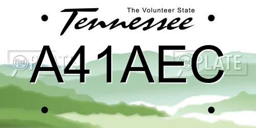 A41AEC Tennessee License Plate