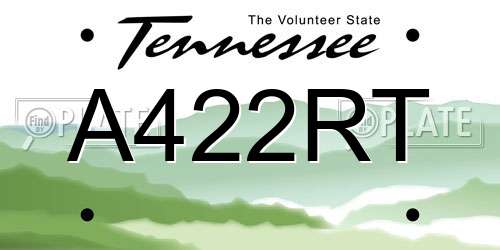 A422RT Tennessee License Plate
