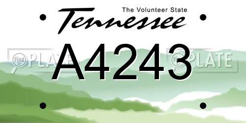 A4243 Tennessee License Plate