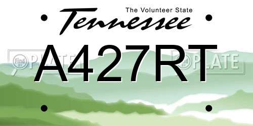 A427RT Tennessee License Plate