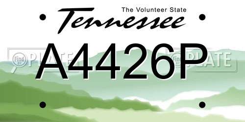 A4426P Tennessee License Plate