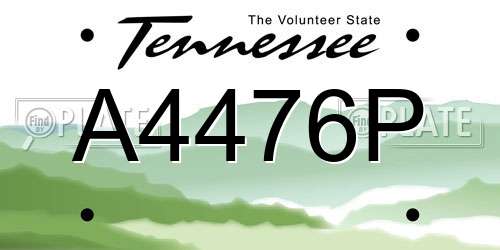 A4476P Tennessee License Plate