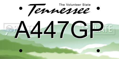 A447GP Tennessee License Plate