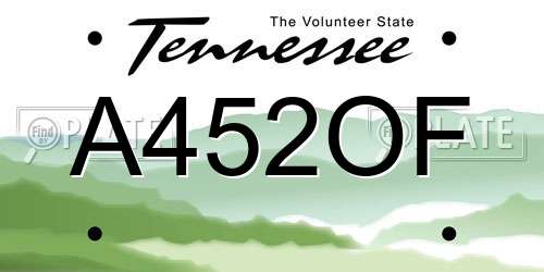 A452OF Tennessee License Plate