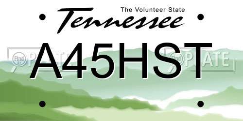 A45HST Tennessee License Plate