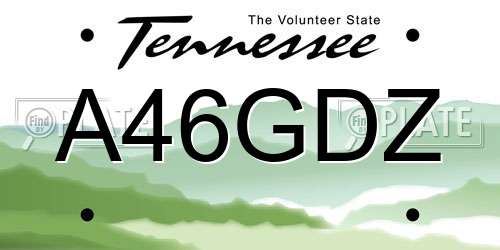 A46GDZ Tennessee License Plate