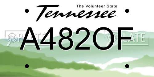 A482OF Tennessee License Plate