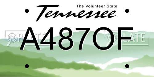A487OF Tennessee License Plate