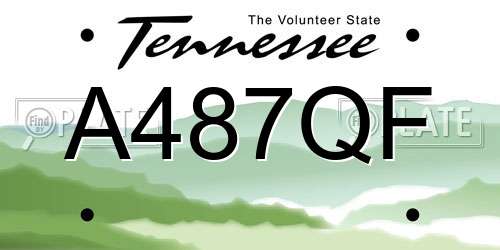 A487QF Tennessee License Plate